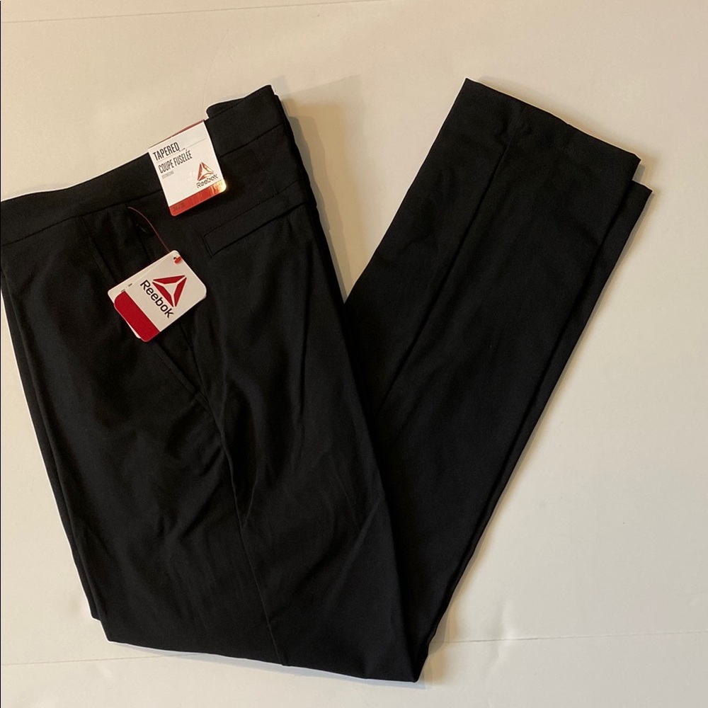 Reebox SZ 34 x 32 Black Tapered Leg Flat Front Pants New D31